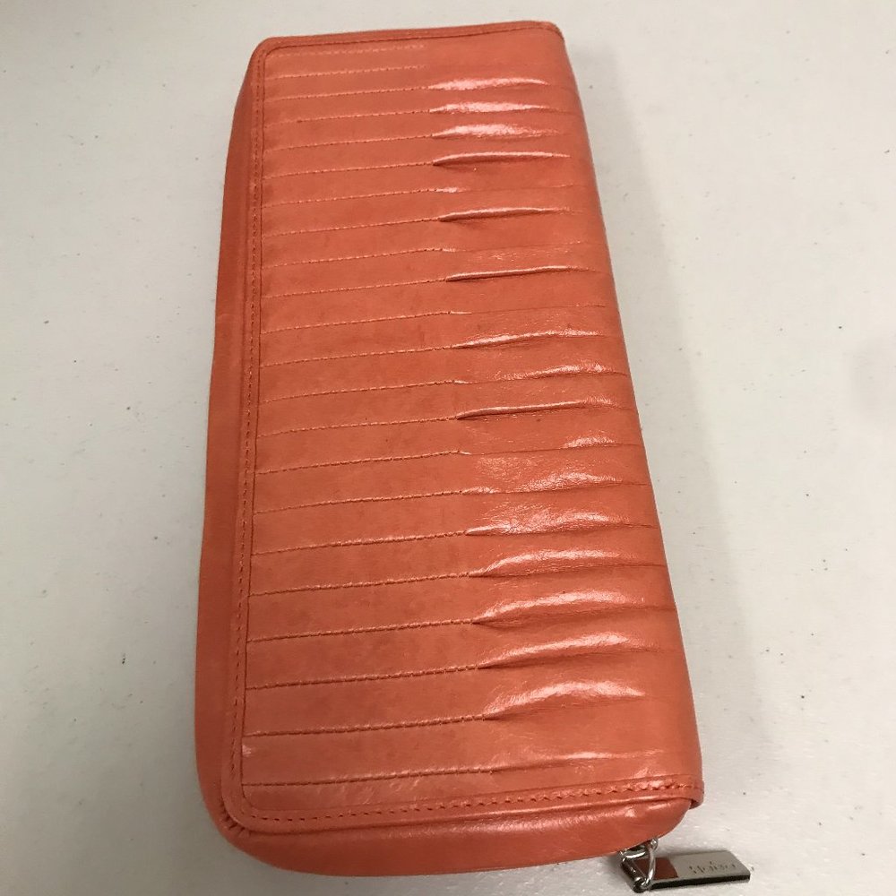 Hobo International Coral pleated zip leather clutch wallet NORDSTROM NWT 12"